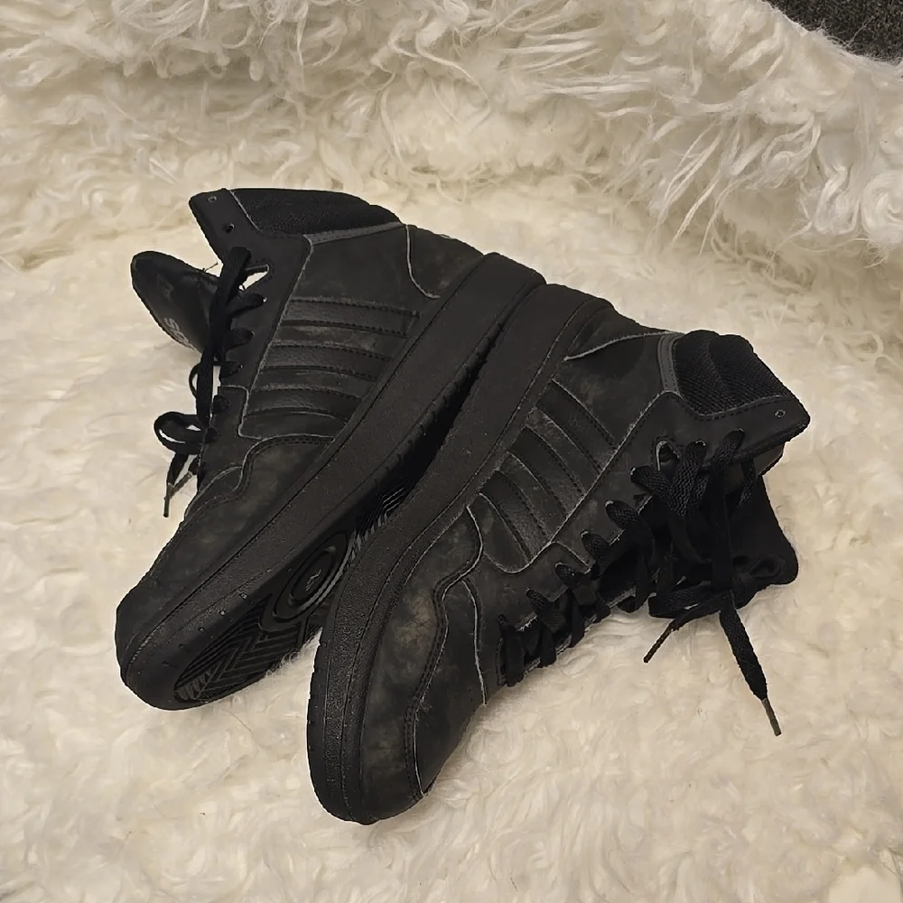 Adidas Black High-Top Sneakers with Suede Finish